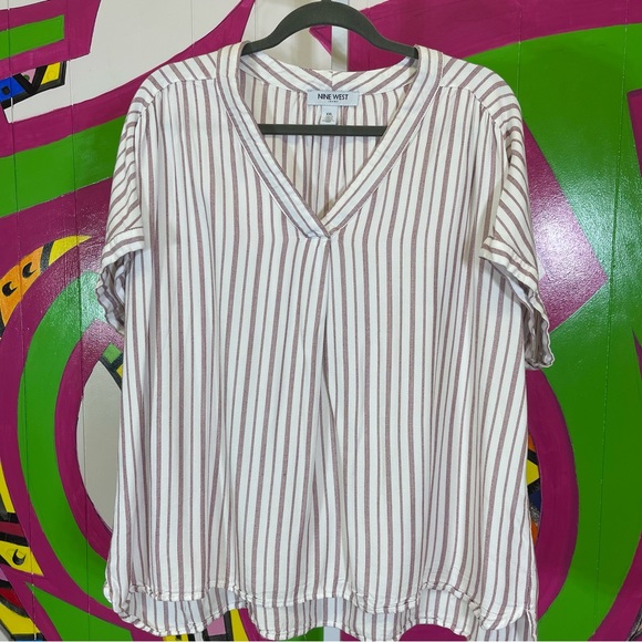 Nine West Tops - Nine West Jeans, Striped Blouse. Size XXL. In excellent condition!